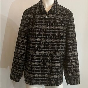 Christopher & Banks Women’s Black and Cream Embroidered Patterned Jacket
